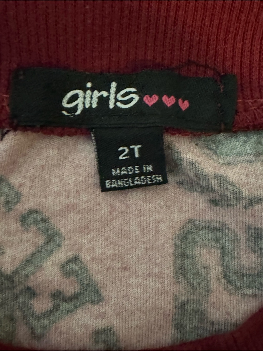 Girls Burgundy Graphic Ruffle-Shoulder Casual Dress. Sporty Varsity - Picture 7 of 9